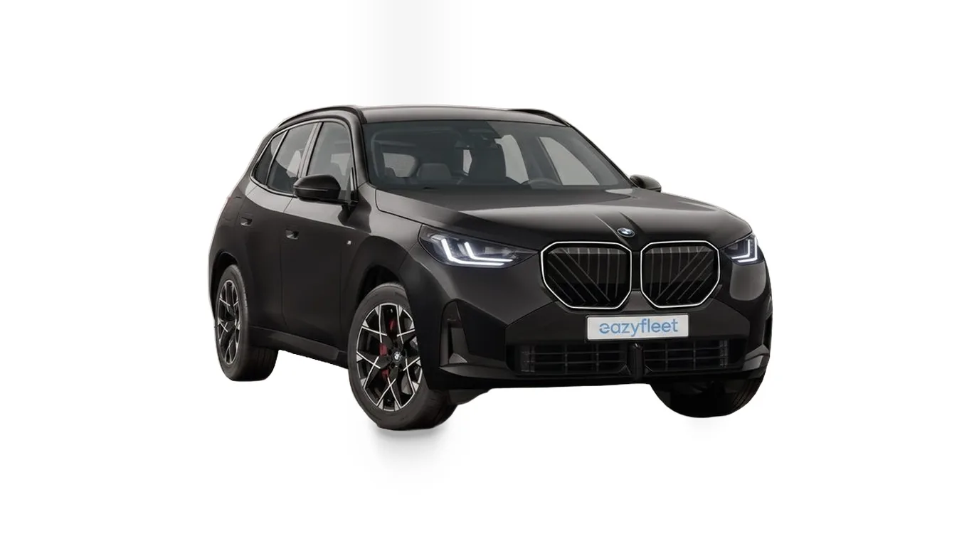 BMW X3 xDrive40d in Saphirschwarz metallic in der vorderen Dreiviertelansicht, Firmenwagen bei Eazyfleet