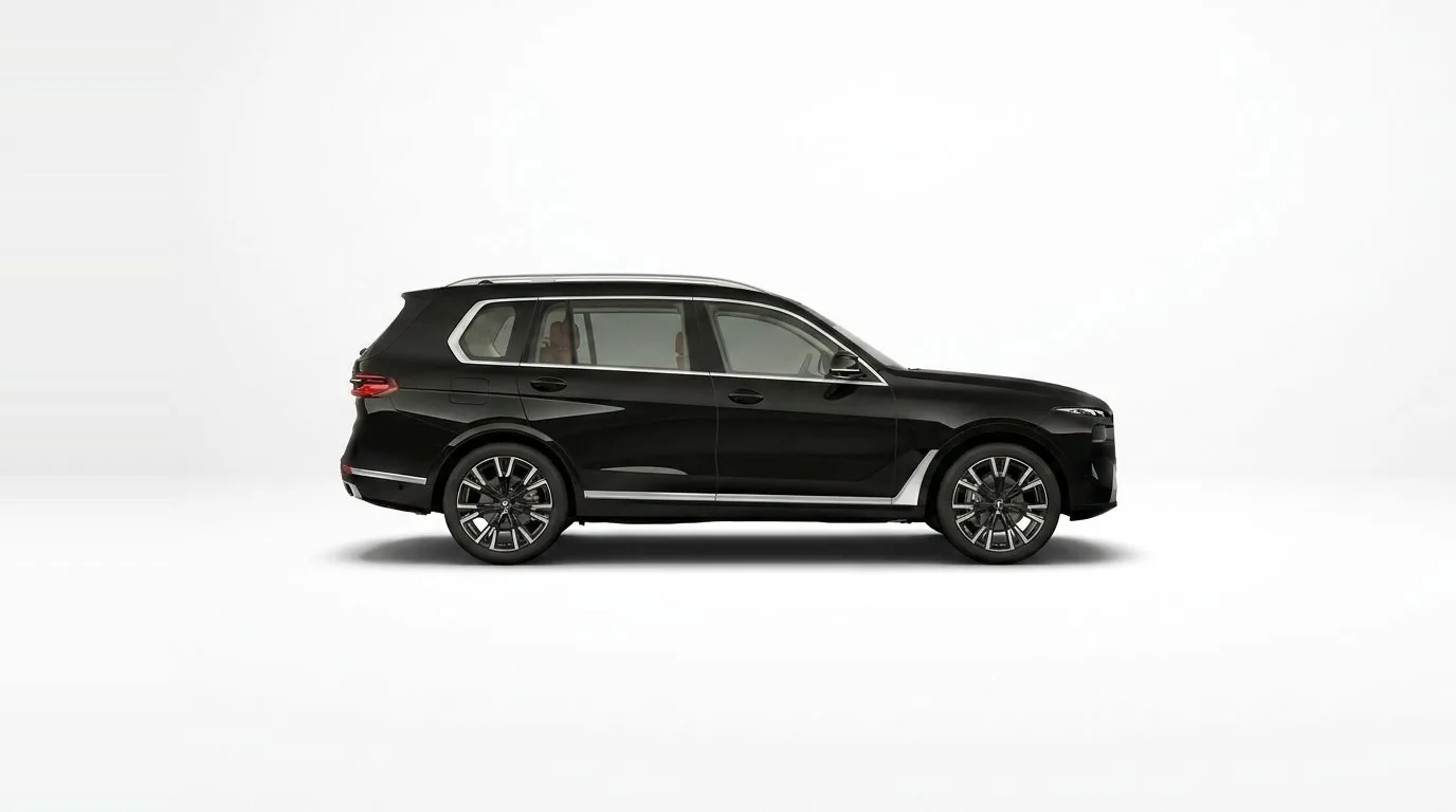 BMW X7 xDrive40d Seitenansicht mit 23-Zoll BMW Individual Leichtmetallrädern, Auto-Abo für Gewerbe